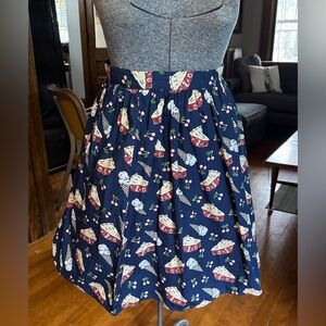 ModCloth Pie and Ice Cream Retro Lined Cotton Circle Skirt in EUC Sz M FUN!